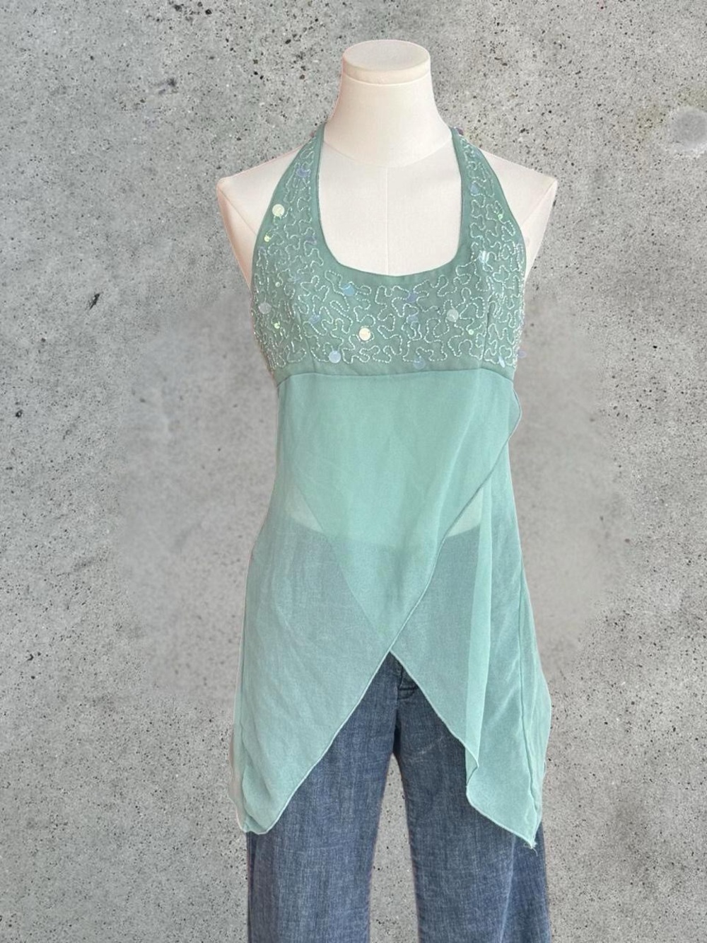 Y2k Charlotte Russe Mint Green Halter top